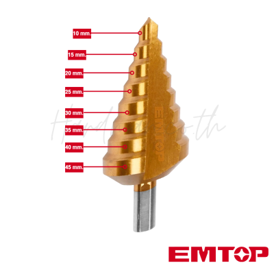 ดอกสว่านเจดีย์ 10-45 มม. EMTOP รุ่น EDL10453S
