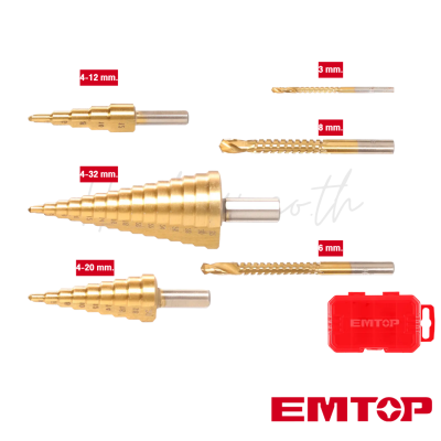 ชุดดอกสว่านเจดีย์ 6 ชิ้น EMTOP รุ่น ESDL2061
