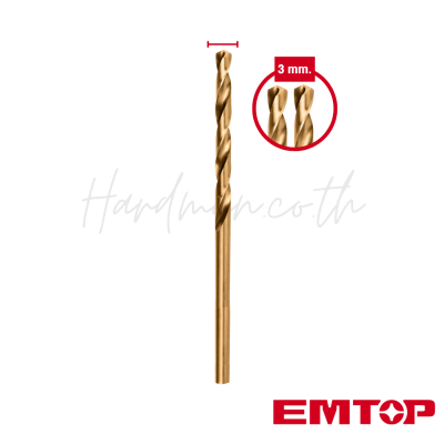 EMTOP HSS-CO 3mm Drill Bit Model ETDB130301