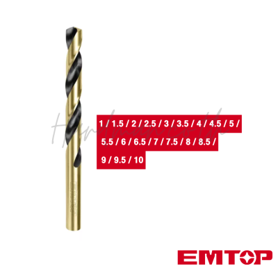 ชุดดอกสว่านเจาะเหล็ก HSS EMTOP รุ่น ETDBB11196