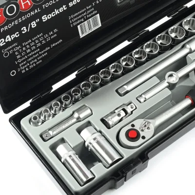ชุดลูกบล็อก 12 เหลี่ยม 3/8" 24ชิ้น FORCE รุ่น 3251-9 