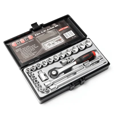 ชุดลูกบล็อก 6 เหลี่ยม 3/8" 23 ชิ้น FORCE รุ่น 3232   ชุดลูกบล็อก 6 เหลี่ยม 3/8" 23 ชิ้น FORCE รุ่น 3232