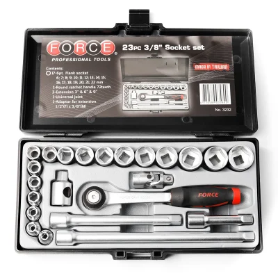 ชุดลูกบล็อก 6 เหลี่ยม 3/8" 23 ชิ้น FORCE รุ่น 3232   ชุดลูกบล็อก 6 เหลี่ยม 3/8" 23 ชิ้น FORCE รุ่น 3232