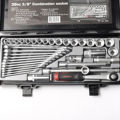 ชุดลูกบล็อกมอเตอร์ไซค์ 3/8 36ชิ้น FORCE รุ่น 3361 ชุดลูกบล็อกมอเตอร์ไซค์ 3/8 36ชิ้น FORCE รุ่น 3361