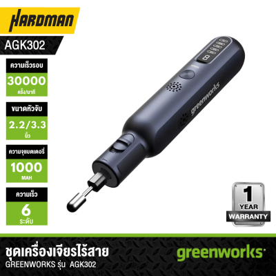 Greenworks เครื่องเจียร Mini ไร้สาย 8V รุ่น AGK302