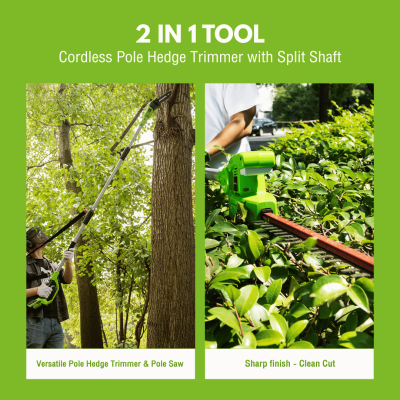 GREENWORKS G40PSH 2IN1 Pole Saw & Hedge Trimmer