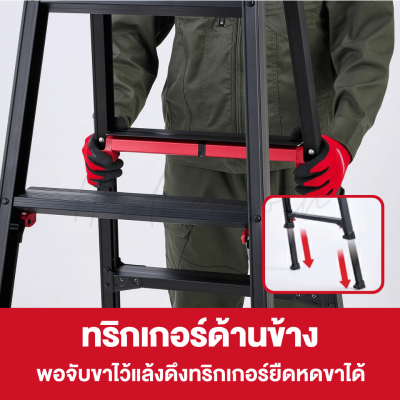 บันไดพับอเนกประสงค์ 10 ขั้น HASEGAWA รุ่น RYRB-30 (สีดำ)
