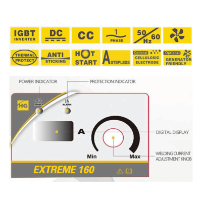 เครื่องเชื่อมไฟฟ้า MMA 20-200A 230V HUGONG รุ่น HG-EXTREME 200Mini III