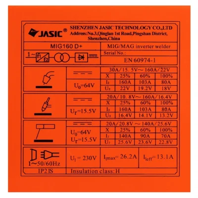 ตู้เชื่อม3ระบบ แรงดันไฟ 220 v JASIC รุ่น MIG160D+