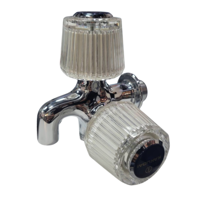 KAKUDAI Dual Outlet Faucet with Clear Crystal Handles