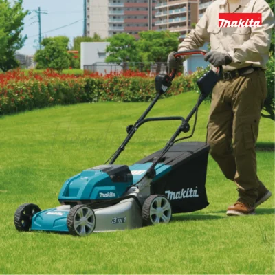 18-inch cordless lawnmower cart with drive system MAKITA model DLM460