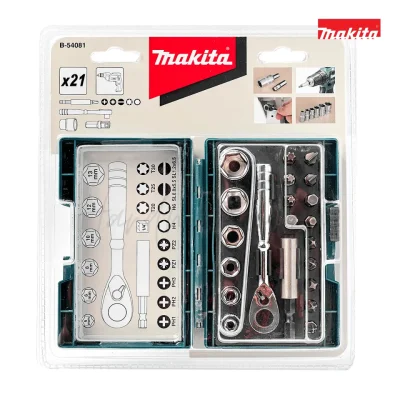 ชุดก๊อกแก๊ก 1-4 นิ้วดอกไขควง 21 ตัว/ชุด MAKITA รุ่น B-54081