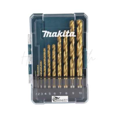 Makita D-72849 HSS-TiN Metal Drill Bit Set, 1-10mm (10 Pcs)