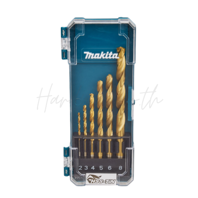Makita D-72833 HSS-TiN Metal Drill Bit Set, 2-8mm (6 Pcs)