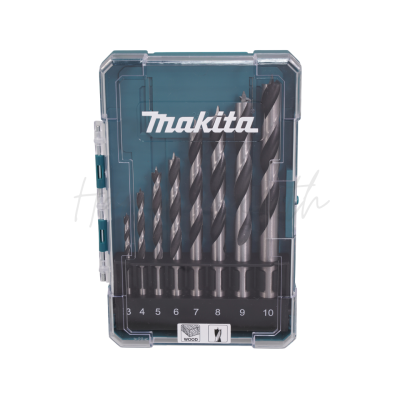 Makita D-77257 Wood Brad Point Drill Bit Set, 3-10mm (8 Pcs)