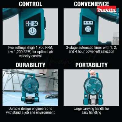 พัดลมไร้สาย 10 นิ้ว 18 V MAKITA รุ่น DCF201Z (เครื่องเปล่า)