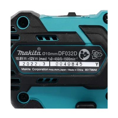 สว่านไขควงคลัช 12 โวลต์ 1/4 นิ้ว MAKITA รุ่น DF032DZ