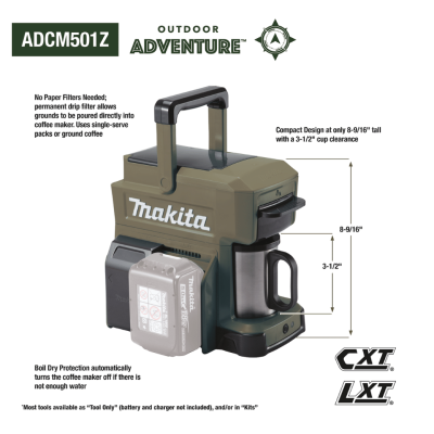 เครื่องชงกาแฟ 18V/12V MAKITA รุ่น DCM501ZO สี Olive