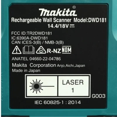 เครื่องสแกนผนังไร้สาย 18 โวลต์ MAKITA รุ่น DWD181ZJ เครื่องสแกนผนังไร้สาย 18 โวลต์ MAKITA รุ่น DWD181ZJ