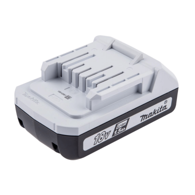 แบตเตอรี่ ลิเธียมไอออน 18 โวลต์ (G-TYPE) MAKITA รุ่น BL1815G ความจุ 1.5 แอมป์ รายละเอียดสินค้า • ความจุเซลล์แบตเตอรี่ต่อหน่วยสูง ทำให้แบตเตอรี่มีน้ำหนักเบา • ปุ่มปลดล็อคขนาดใหญ่ ช่วยให้ถอดแบตเตอรี่จากเครื่องมือได้อย่างง่ายดาย • มีช่องระบายอากาศและโครงสร้า