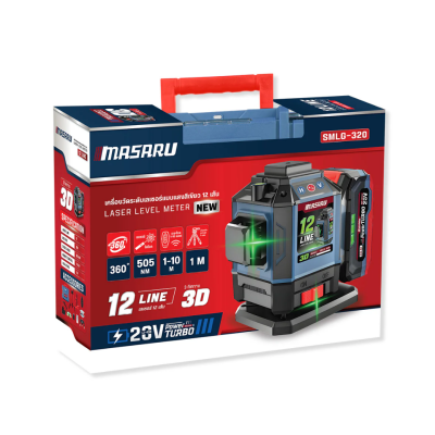 เครื่องวัดระดับเลเซอร์ แสงสีเขียว 12 เส้น MASARU รุ่น SMLG-320