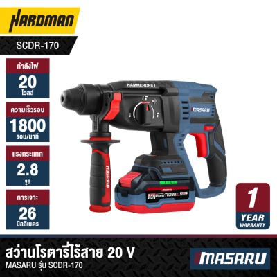MASARU 20V Brushless Cordless Rotary Hammer Drill Model SCDR-170