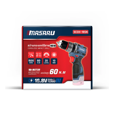 สว่านกระแทกไร้สาย 16.8 V  MASARU รุ่น SCDH-195