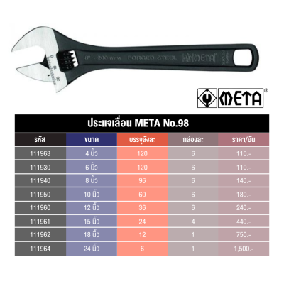 ประแจเลื่อน META No.98