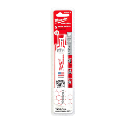 ใบเลื่อยซอว์ซอลตัดเหล็ก 6" 10 TPI TORCH MILWAUKEE รุ่น 48-00-5712 (5 ใบ/แพ็ค)