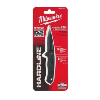 MILWAUKEE 48-22-1997 2.5" HARDLINE Smooth Blade Pocket Knife