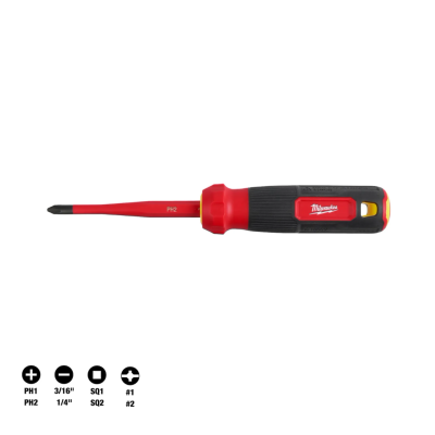 MILWAUKEE 48-22-2218 8-in-1 1000V Insulated Slim-Tip Multi-Bit Screwdriver