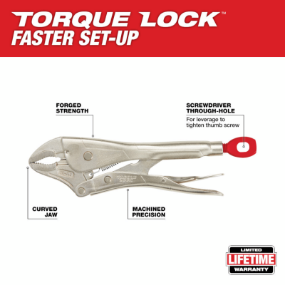 MILWAUKEE 48-22-3420 - 10 in. TORQUE LOCK Curved Jaw Locking Pliers