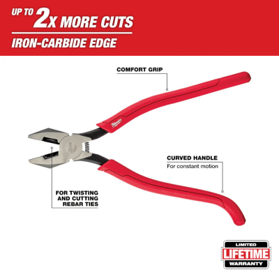 MILWAUKEE Comfort Grip Ironworker's Pliers, 48-22-6102