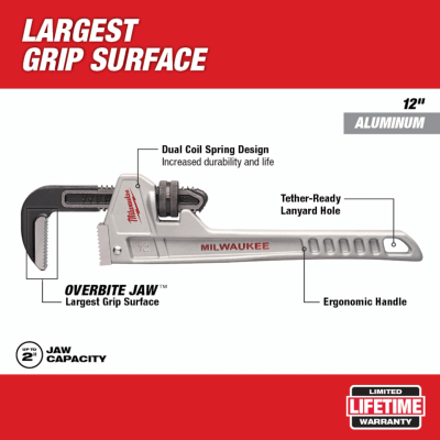 MILWAUKEE 48-22-7212 - 12 in. Aluminum Pipe Wrench
