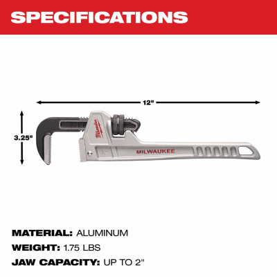 MILWAUKEE 48-22-7212 - 12 in. Aluminum Pipe Wrench