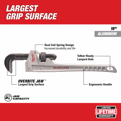 MILWAUKEE 48-22-7218 - 18 in. Aluminum Pipe Wrench