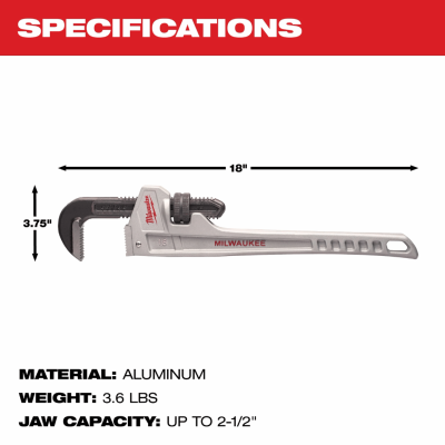 MILWAUKEE 48-22-7218 - 18 in. Aluminum Pipe Wrench