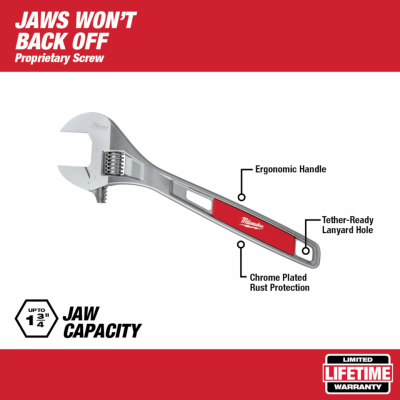 MILWAUKEE 48-22-7415- 15 in. Adjustable Wrench