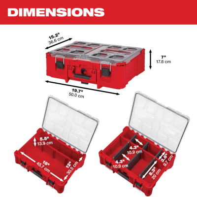กล่องเครื่องมือ PACKOUT Deep Organizer MILWAUKEE รุ่น 48-22-8432