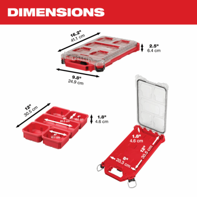 MILWAUKEE 48-22-8436 5-Compartment PACKOUT Compact Low-Profile Tool Organizer
