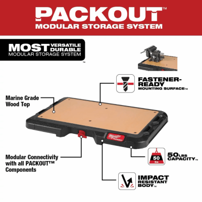 MILWAUKEE 48-22-8488 PACKOUT Customizable Impact Resistant Durable Work Top
