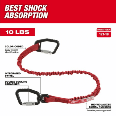 สายเซฟตี้ล็อกเครื่องมือ 4.5 kg. MILWAUKEE รุ่น 48-22-8820A (พร้อมสาย Quick Connect)