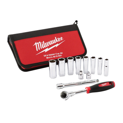 ชุดประแจบล็อก 3/8" 12 ชิ้น MILWAUKEE รุ่น 48-22-9001 (8-17 มม.)