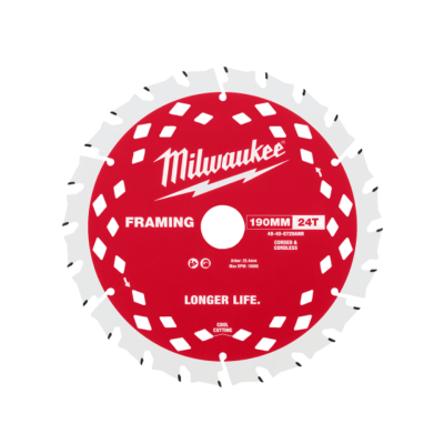 ใบเลื่อยวงเดือนตัดไม้ 190 มม. Thin Kerf 24 ฟัน MILWAUKEE รุ่น 48-40-0720ANR