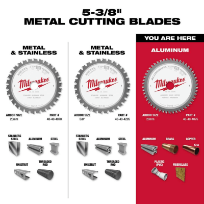 ใบเลื่อยวงเดือนตัดอะลูมิเนียม 5-3/8" (135 มม.) 50 ฟัน  MILWAUKEE รุ่น 48-40-4075