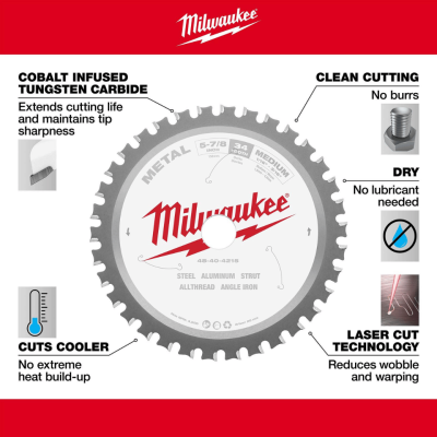 ใบเลื่อยวงเดือนตัดเหล็ก 5-7/8" (149 มม.) 34 ฟัน MILWAUKEE รุ่น 48-40-4215