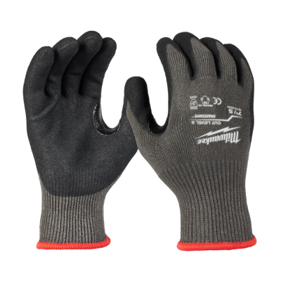ถุงมือกันบาดเคลือบไนไตรล์ SIZE M / L MILWAUKEE รุ่น CUT 5 DIPPED GLOVES