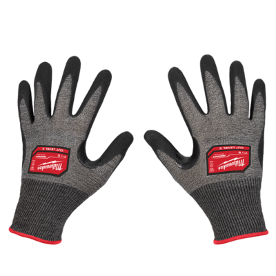 ถุงมือกันบาดเคลือบไนไตรล์ SIZE M / L MILWAUKEE รุ่น CUT 5 DIPPED GLOVES