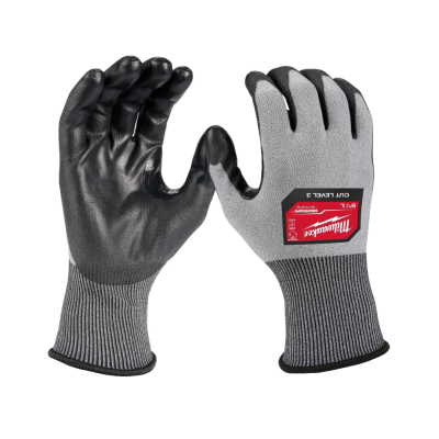 ถุงมือกันบาดเคลือบโพลียูรีเทน SIZE M / L MILWAUKEE รุ่น CUT 3 HIGH DEXTERITY