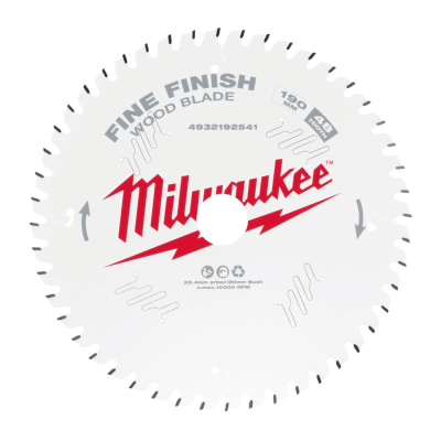 MILWAUKEE 190 mm 48-Tooth Fine-Finish Circular Saw Blade Model 4932192541